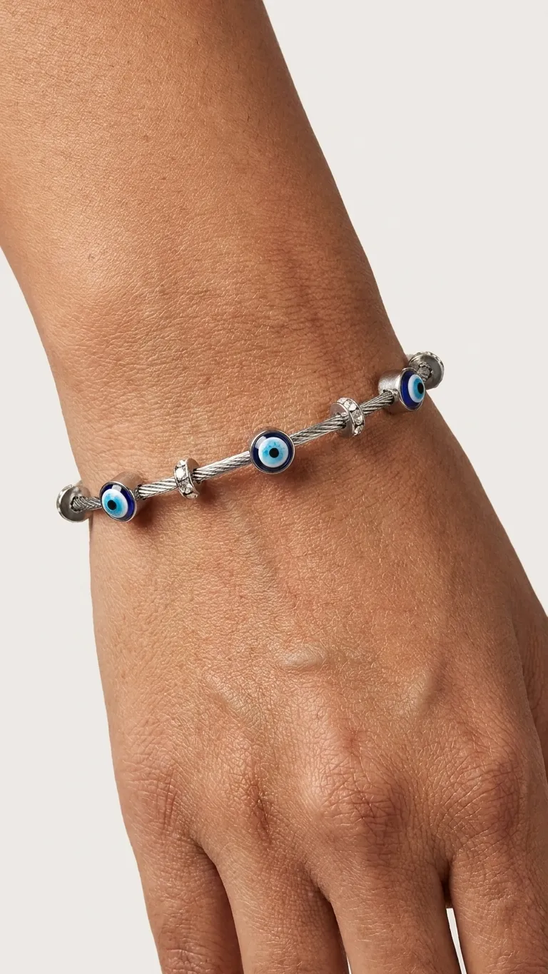 Silver Evil-Eye Band