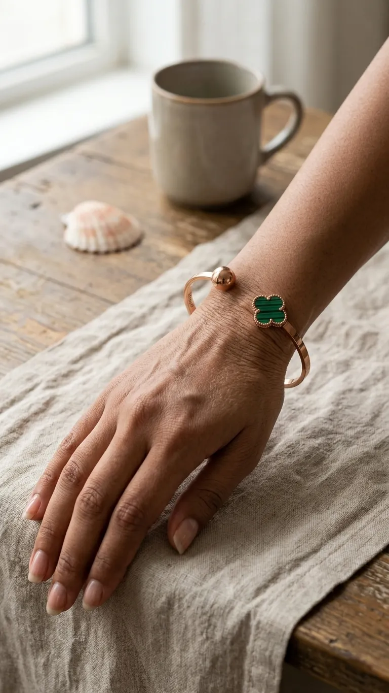 Malachite Clover Charm