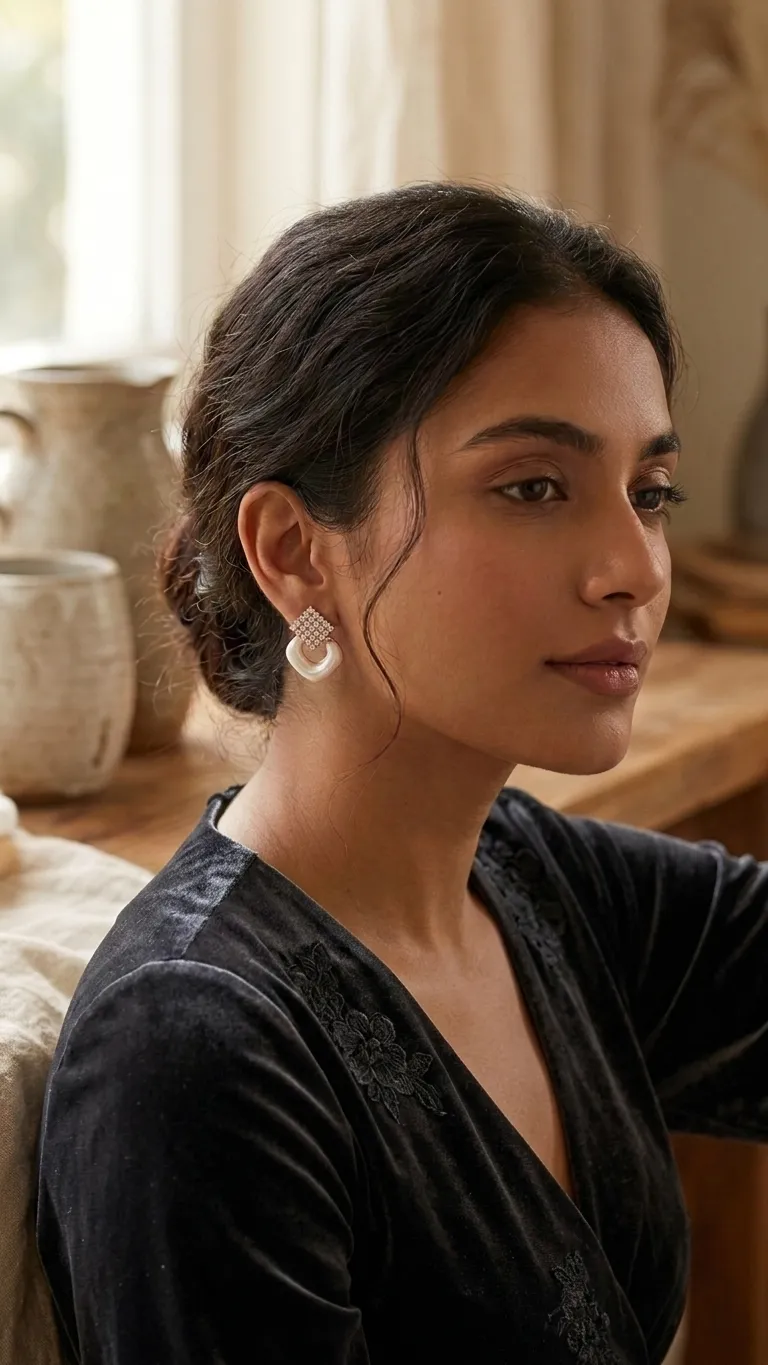 Rosé Square Studs